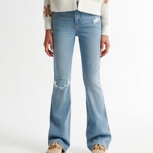 Abercrombie Kids Light Blue Distressed Flare Jeans